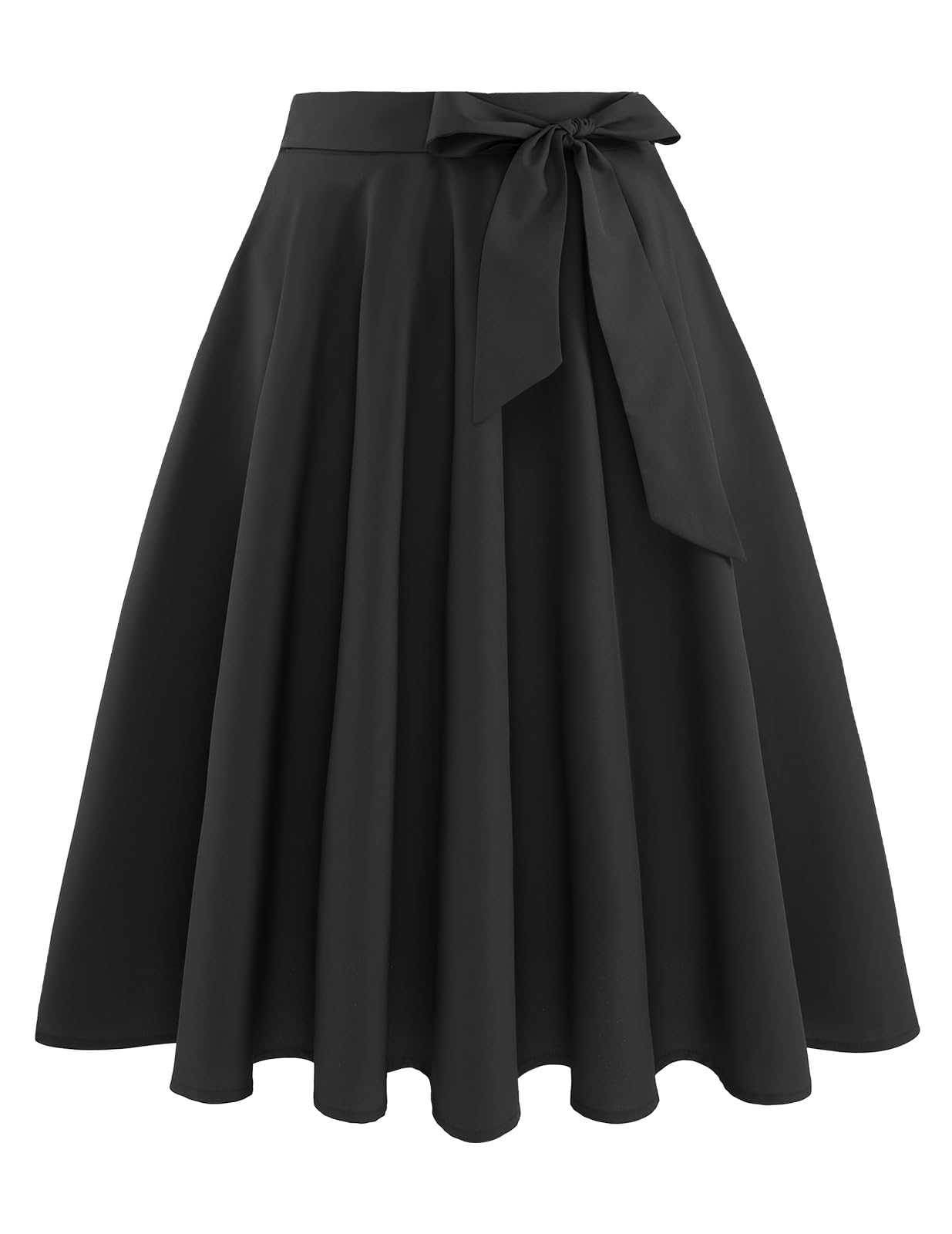 Bbonlinedress Falda acampanada de verano para mujer, estilo vintage, casual, acampanada, cintura ancha, elástica, con cinturón