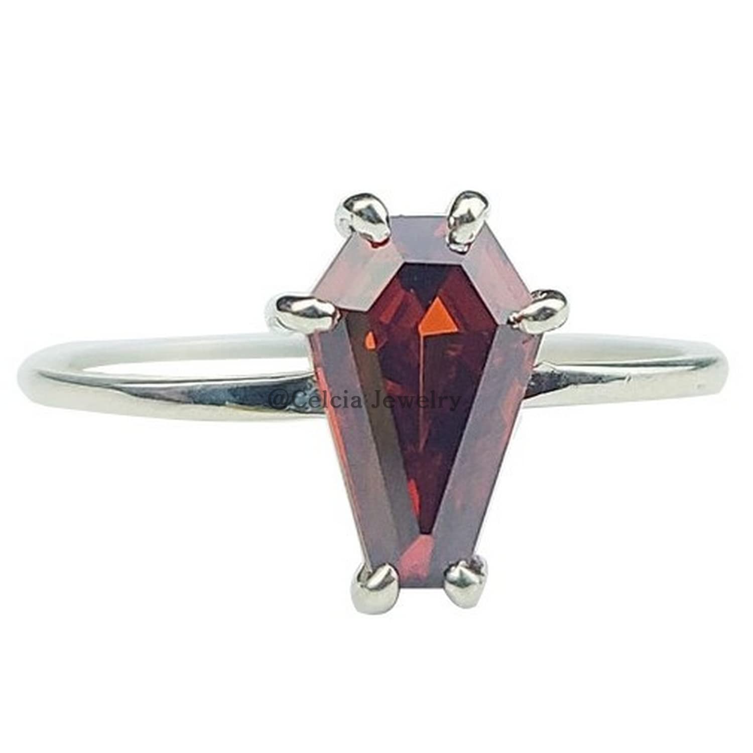 Schwarzer Onyx-Edelstein-Sargring, Statement-Ehering, Jahrestagsgeschenke für Ehefrau, Brautjungfer, Freundschaft, Tochter, Brautdusche, einzigartige Geschenke