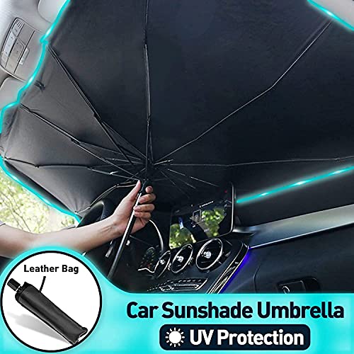 Image of Nanzu Car Sun Shade Windshield Cover | Umbrella Windshield Sun Shade for Car Front Window | Sun Protection & Heat Insulation Foldable Sun Shade