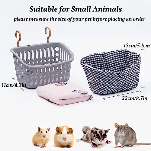 Image of JWShang Rat Hammock for Cage, Chew Proof Hanging Basket Bed with Sturdy Hooks, Pet Cage Accessories, Safe Cozy Small Animal Rodent Hammock for Sugar Glider Mice Snuggling Sleeping