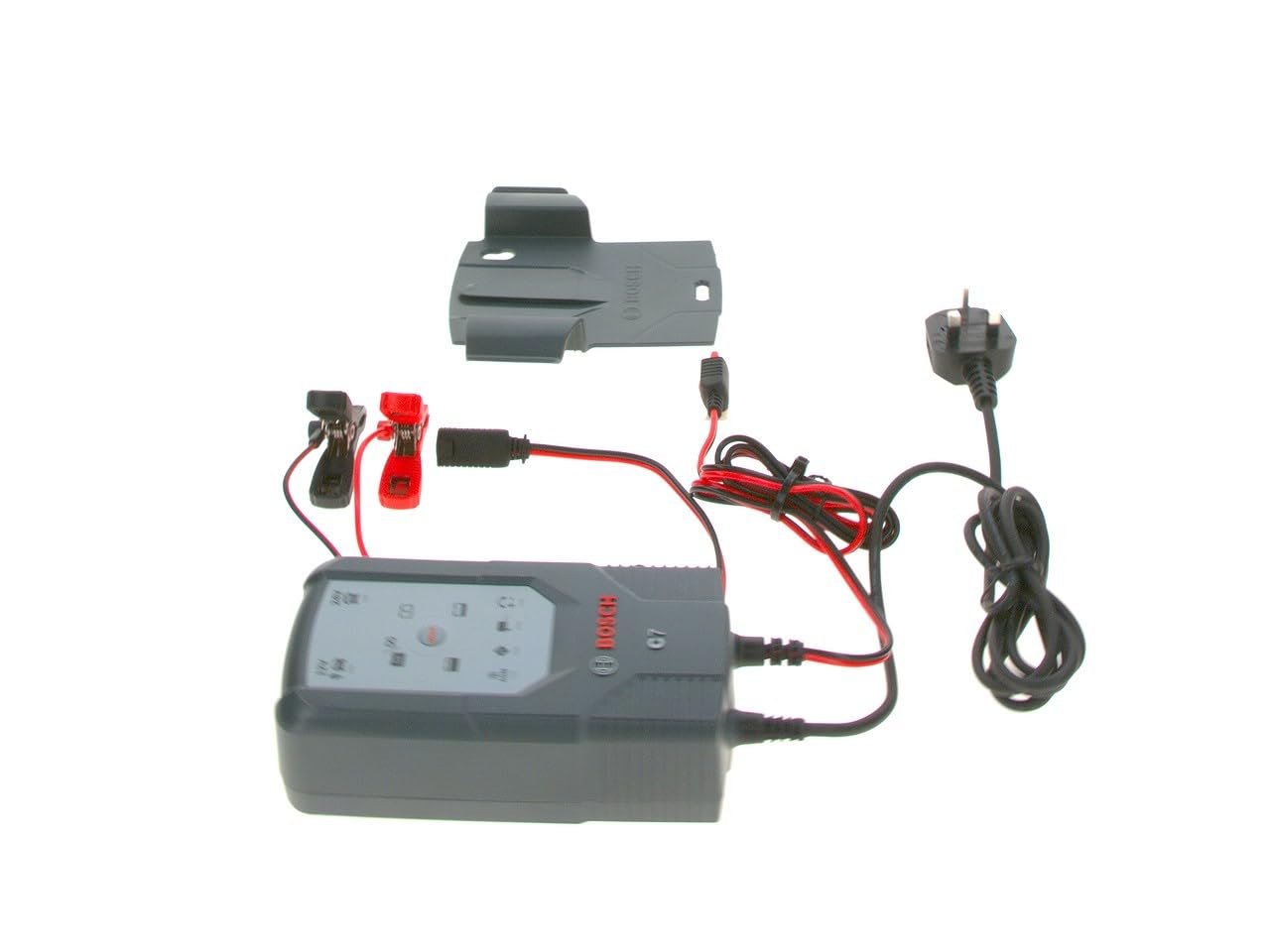Bosch Automotive C7 - Inteligentna i automatyczna ładowarka do akumulatorów - 12V/24 V /7 A - do akumulatorów kwasowo-ołowiowych, GEL, Start/Stop EFB, AGM Start/Stop do motocykli i samochodów, czarna