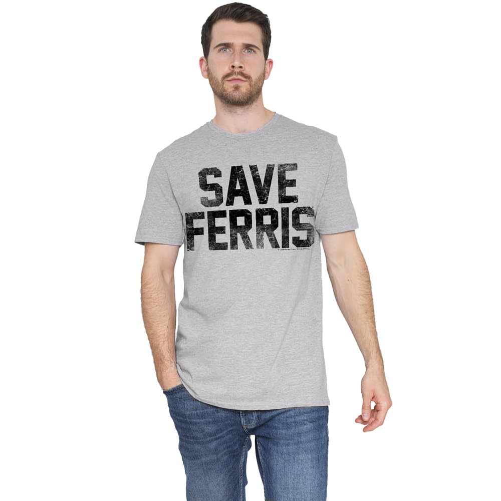 Ferris Bueller Save Ferris Unisex T Shirt, Athletic Heather, XX-Large Charcoal