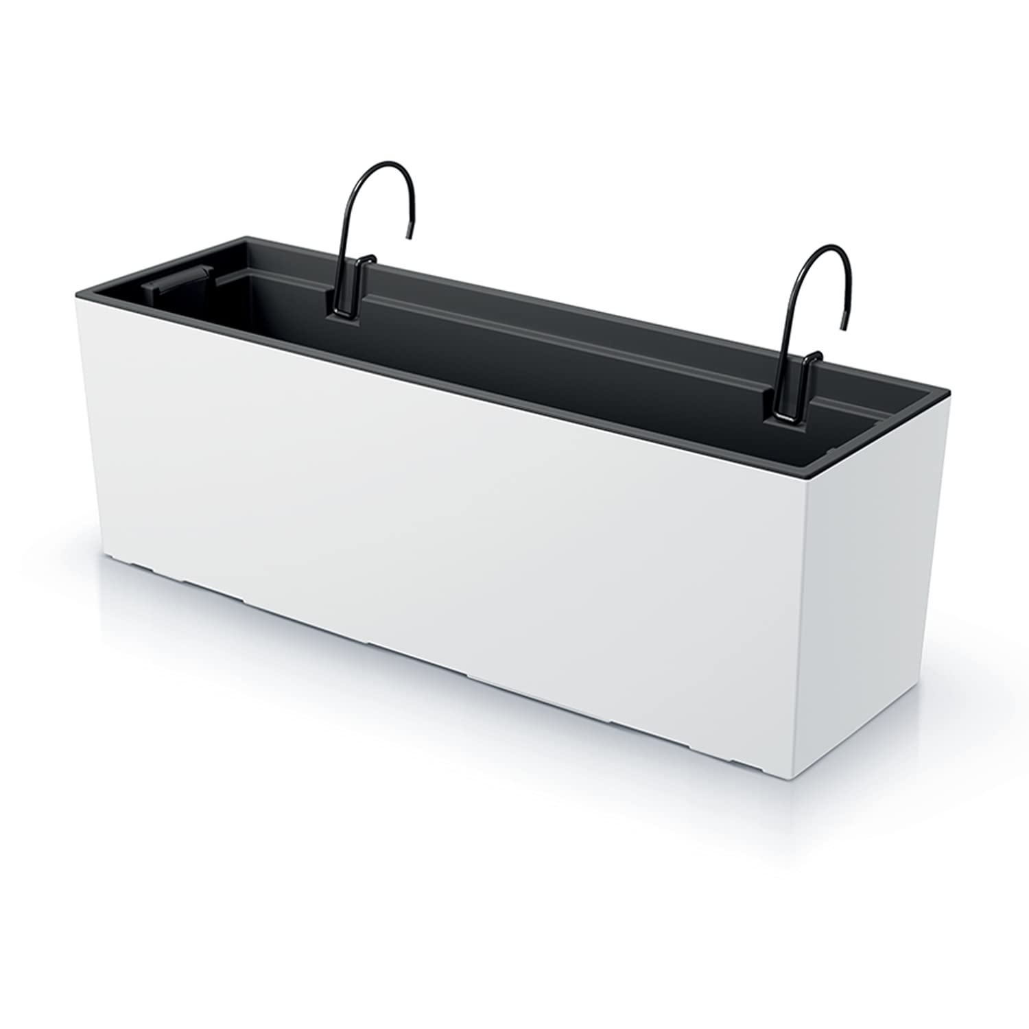 IMJ-Global Set di 3 Vasi per Fiori Piante Rettangolari Urbi Case W In Plastica 58x18x19,5cm Da Interno Esterno Bianchi 18 Litri Design Moderni