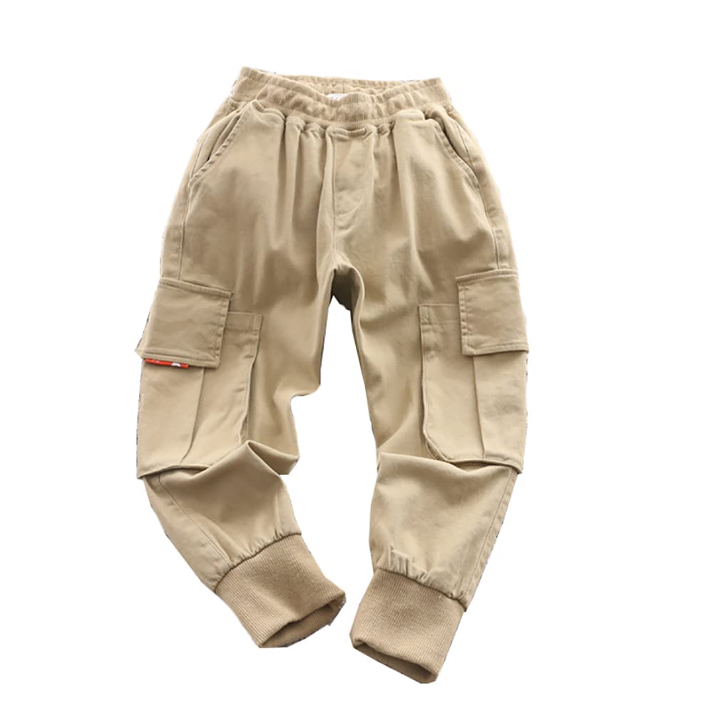 ABALACOCO Big Boys' Casual Pant's sSoft Winter Pants Cotton Jogger Pull-On Cargo School Sport Pants 5-12T