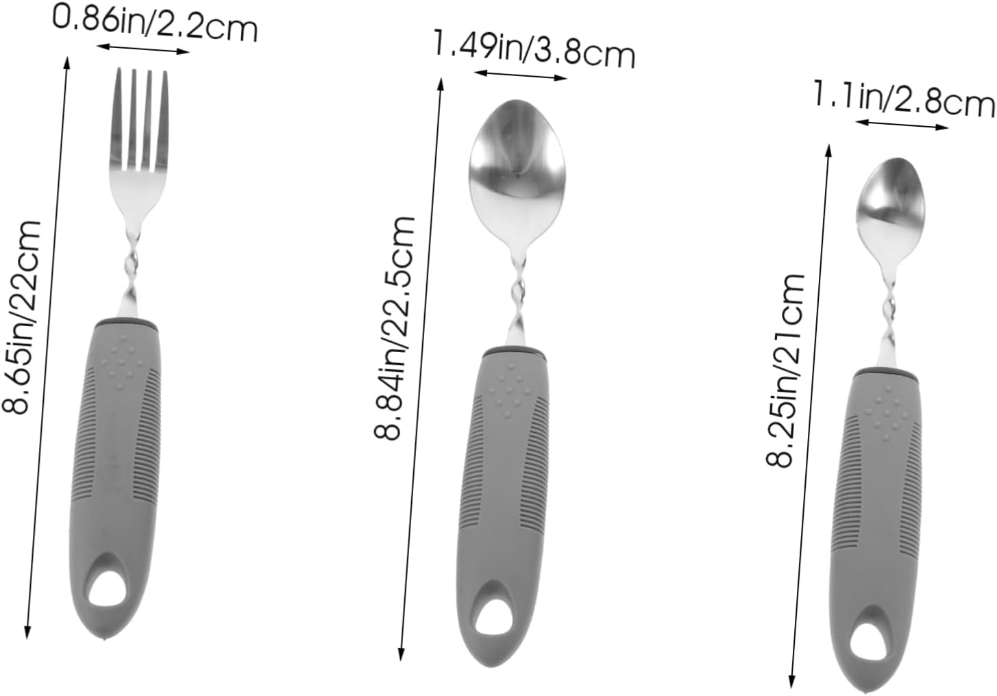 1Set Elderly Adaptive Utensil Slip Fork and Spoon for Seniors with Hand Injuries Portable and Easy to Clean Tableware for Disabled Adults