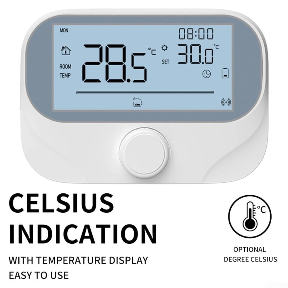 Termostato de caldera RF que apoya para Tuya Smart App Control Rotary Precision Ajuste y monitoreo de condiciones ambientales