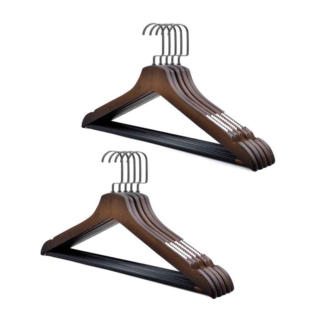 HCZKIUJY coat hangers,clothes hangers,hanger, Hanger Wooden Coat 10 Pack High Grade Wood Suit With Non Slip For Clothes Clothes Hangers