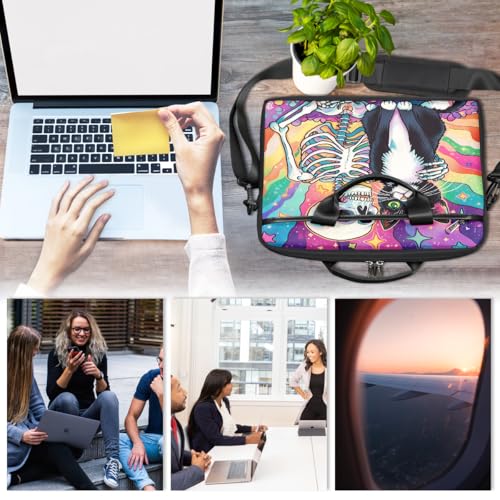 Bolsa para portátil 15 pulgadas diseño esqueleto gato miniatura 6