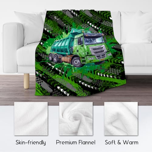 Kids Blankets for Boys Garbage Truck Blanket Gifts - 30x40 Inch Cozy Soft Fleece Throw for Teens Adults