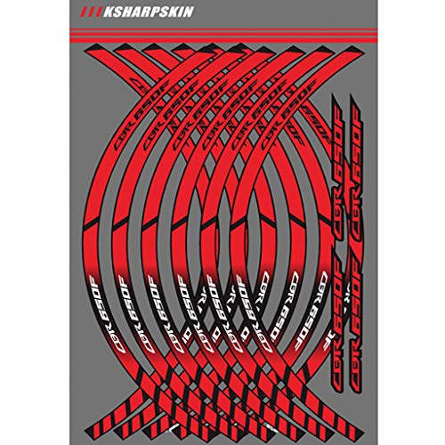 オートバイ 車輪 縁 リム 縞 反射 ステッカー 適応車種 ホンダ 本田 Honda CBR650F (レッド)