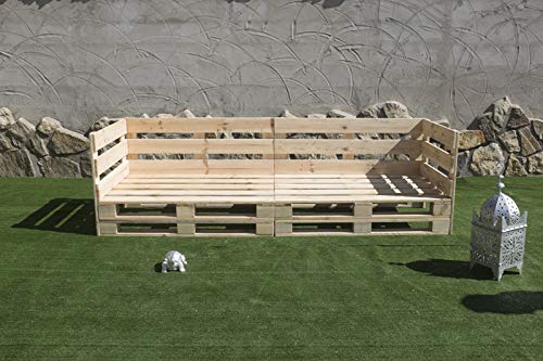 Sofa PALETS Europeo 2,4m Nuevo A ESTRENAR Interior/Exterior AL Natural