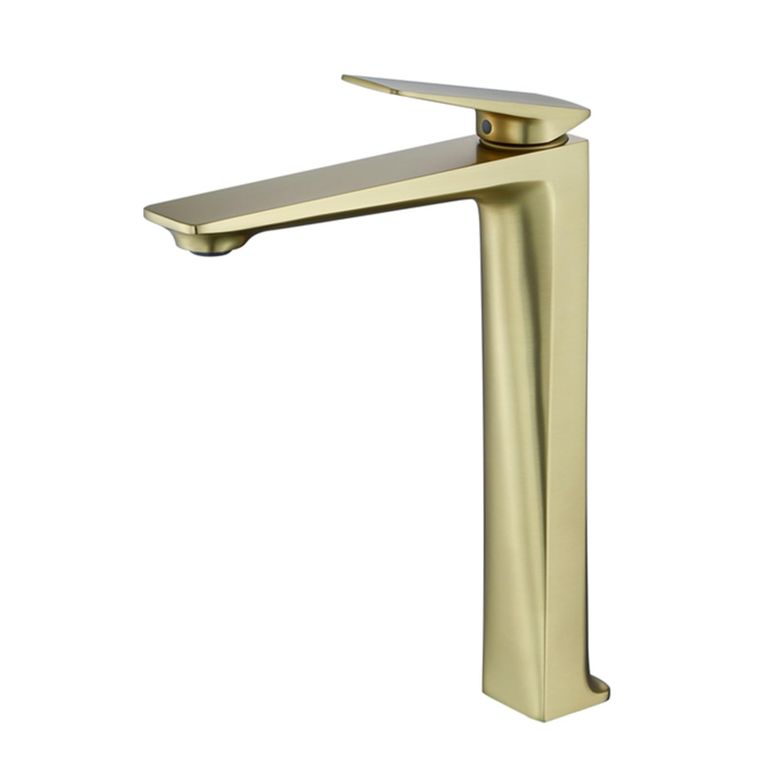 Robinet de lavabo mitigeur en laiton or brossé pour eau chaude et froide
