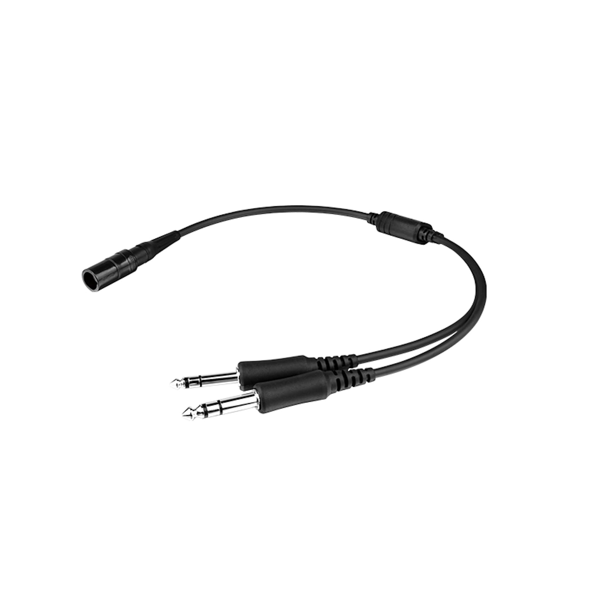 Aerocore® Adattatore per cuffie da aviazione, LEMO/REDEL 6 pin femmina a doppio GA maschio, audio da 1/4" (PJ-055) e microfono da 3/16" (PJ-068), connettore per cuffie aeronautiche generali per piloti