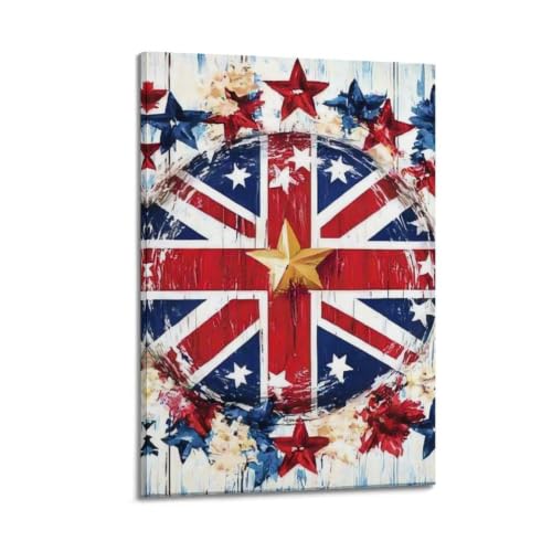 Pintura en lienzo de la bandera de Inglaterra para cuadros de pared de salón