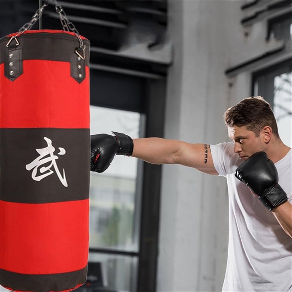 Sacco Boxe Robusto Sacco da Boxe for Palestra Domestica 100 cm Gancio Appeso Sacco da Boxe Sacco di Sabbia 80 cm Vuoto-Pesante Calcio Muay Thai Sacco di Sabbia Sacco da Box(120CM)