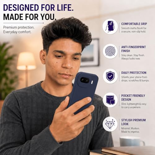 Image of FIRST MART Matte Silicone Back Cover for iQOO 15R - Blue