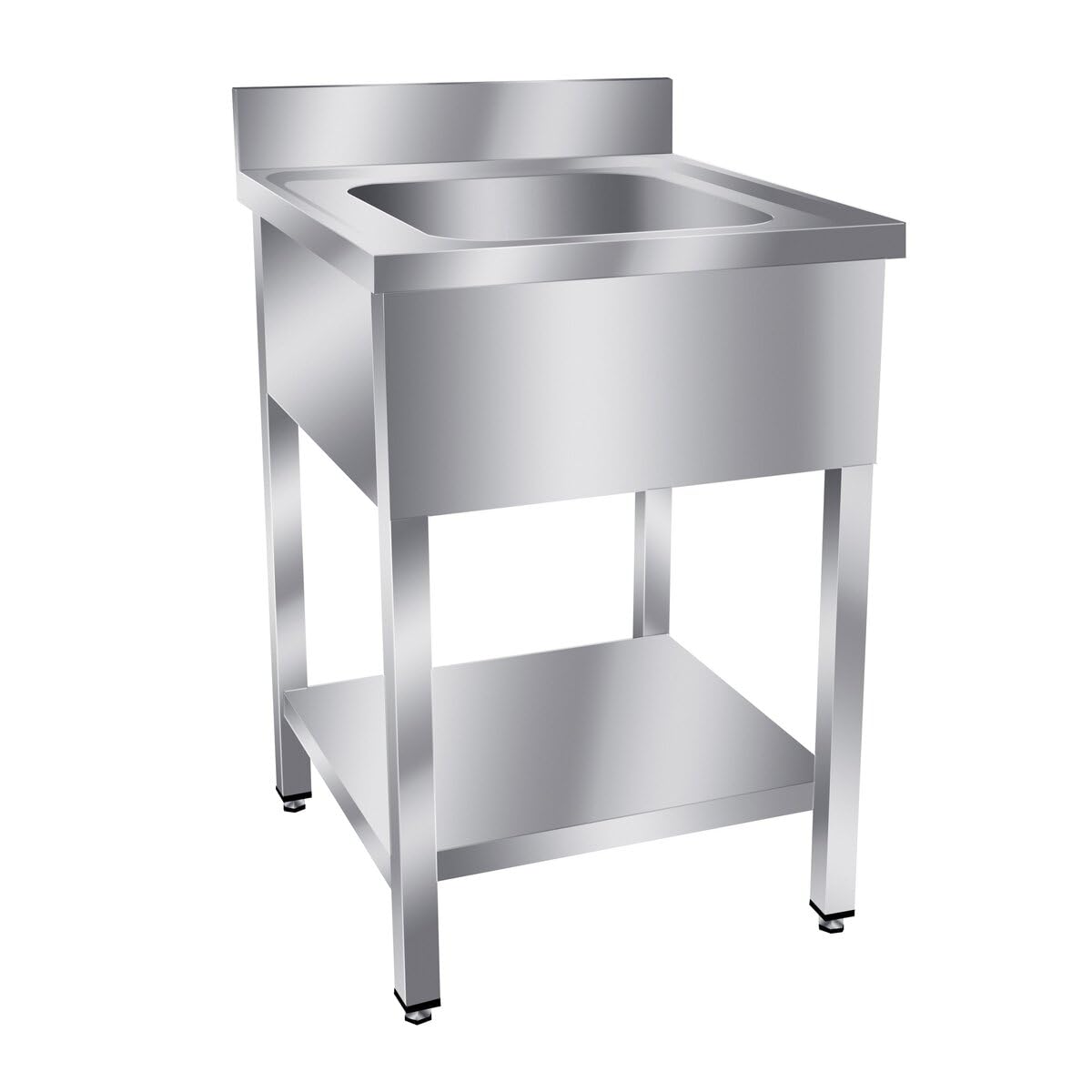GastroHero Lavello da bagno 60 x 70 cm, in acciaio inox con base