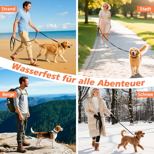 X XBEN Wasserdicht Schleppleine für Hunde,3M 5M 10M 15M 20M 30M Gummierte Schleppleine mit Abschließbarer Karabine,Hundeleine Laufleine für Kleine Mittlere Große Hunde,Robuste Trainingsleine