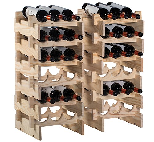 Astigarraga Botellero apilable Merlot de Madera Maciza de Pino para 6 Botellas (25x39x29cm) - imagen 3