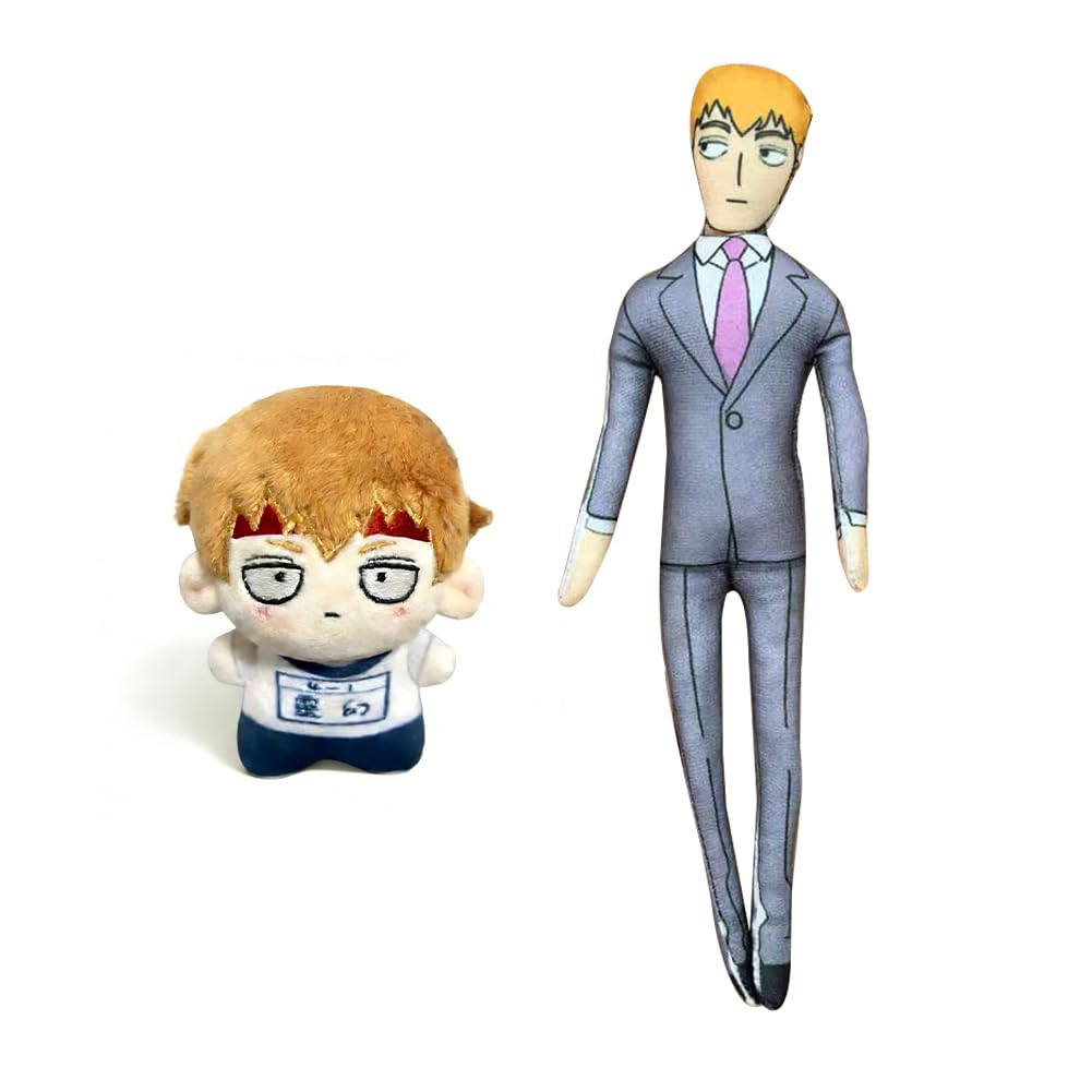 Gooyeh Reigen Arataka Plush Body Pillow 10+28cm Mob Figure Soft Stuffed Interesting Pendant Cushion Bag Decoration Collection Birthday Gifts 2PCS