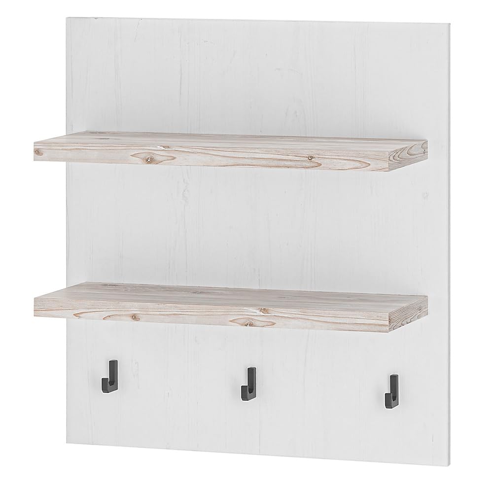 Lomadox Küchen Set 4-teilig in Pinie weiß Nb. mit Absetzungen in Pinie dunkel Nb., im Landhaus Stil Softclose-Funktion Spülenschrank Wandregal Hängeschrank