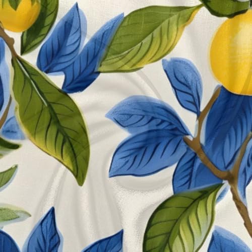 Summer Lemon Leaves Silk Scarf for Women 23.6x23.6" Satin Head Scarf3
