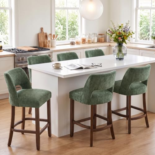 Image of VKNOW Bar Stools Set of 2, 26 inch Counter Height Bar Stools, Bright Green