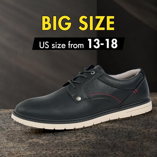 Hawkwell Men's Plus Size Casual Oxfords Shoes Comfortable Business Dress Sneakers US Size 13 14 15 16 17 182