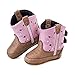 Old West Kids Boots Baby Poppets (Infant/Toddler) Boots, Tan Vintage Foot/Pink Shaft, 3 US Unisex