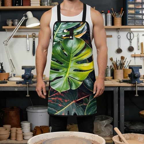 Delantal de trabajo con diseño tropical multicolor miniatura 4