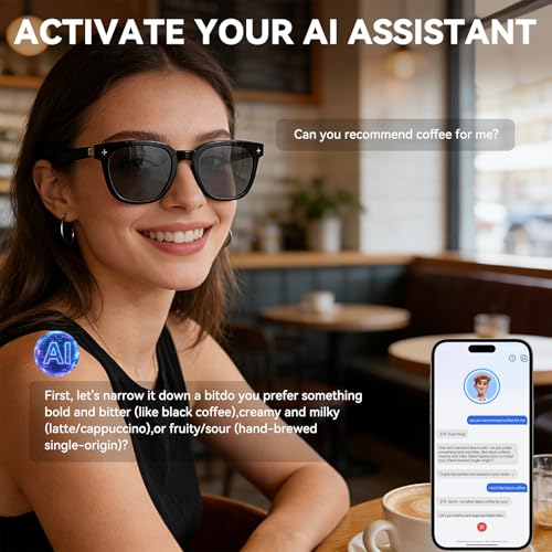 2026 AI Smart Glasses, Bluetooth Glasses for Men Women, Open-Ear Music & Calls, Touch Control, Voice Assistant, Real-Time Translation, 35g Lightweight for Business Meetings, Travel & Daily Use by warchody - Image 5