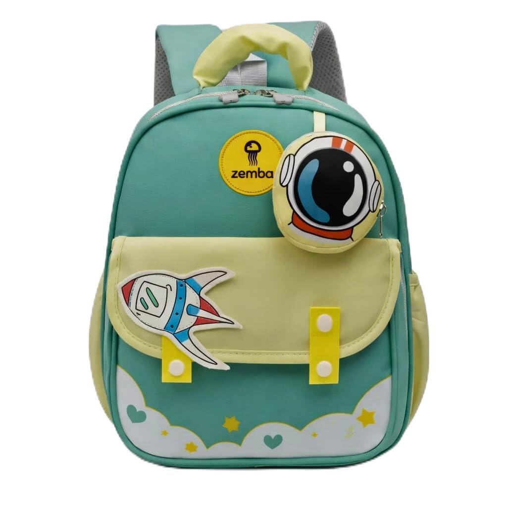 Kids School Backpack, Space Explorer Theme with Astronaut and Rocket Design, Teal and Yellow, Polyester, Ages 2-6 Years-image-23
