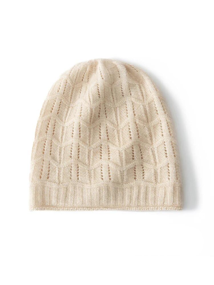 Jesienno-zimowa damska kaszmirowa czapka miękka ciepła dzianinowa czapki typu beanie czapka damska na co dzień solidne drążone czapki