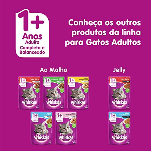 Kit Ração Úmida Whiskas Sachê Frango ao Molho paragatos Adultos 40x85g