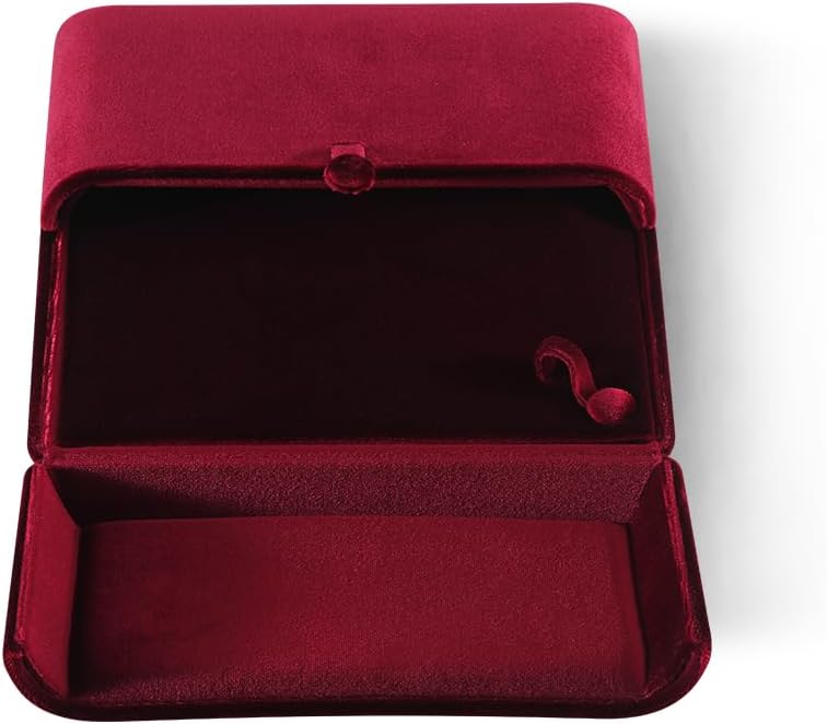 Wedding Ring Box Earring Necklace Bracelet Storage Box Proposal Engagement Gift Box Jewelry Organizer Display Box (red, Medium Necklace Box)