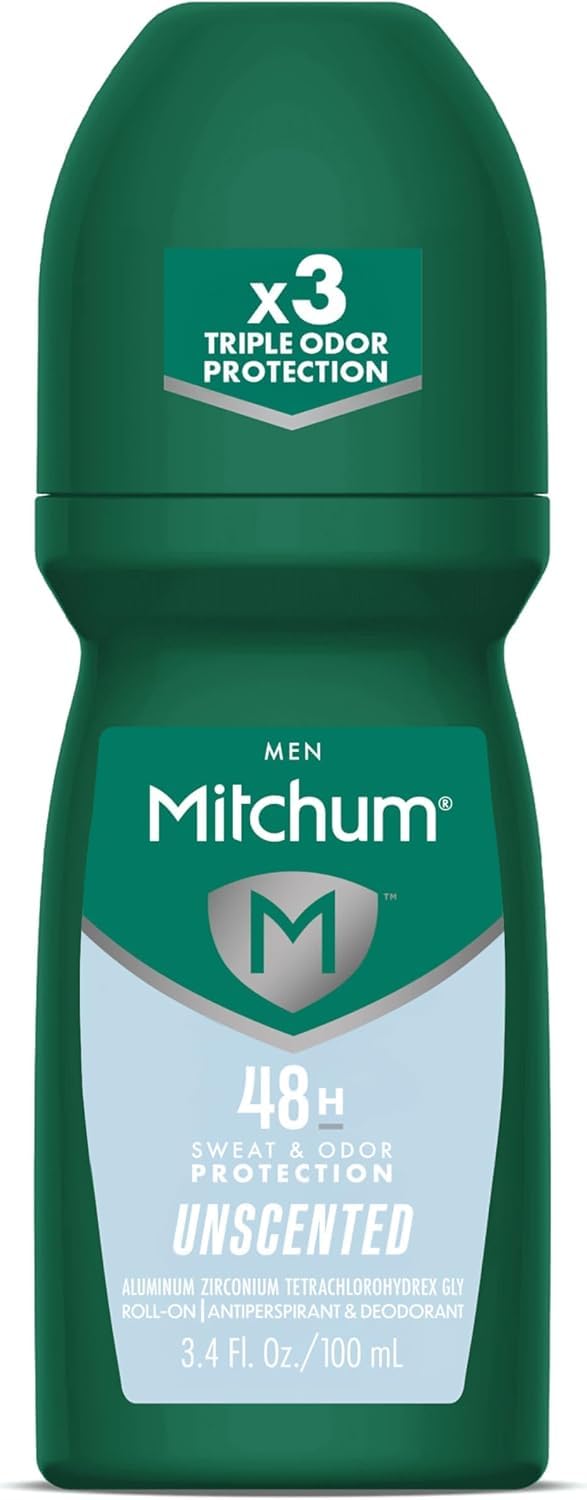 Mitchum Męski dezodorant w kulce dla mężczyzn, bezzapachowy, 100 ml (3 sztuki)