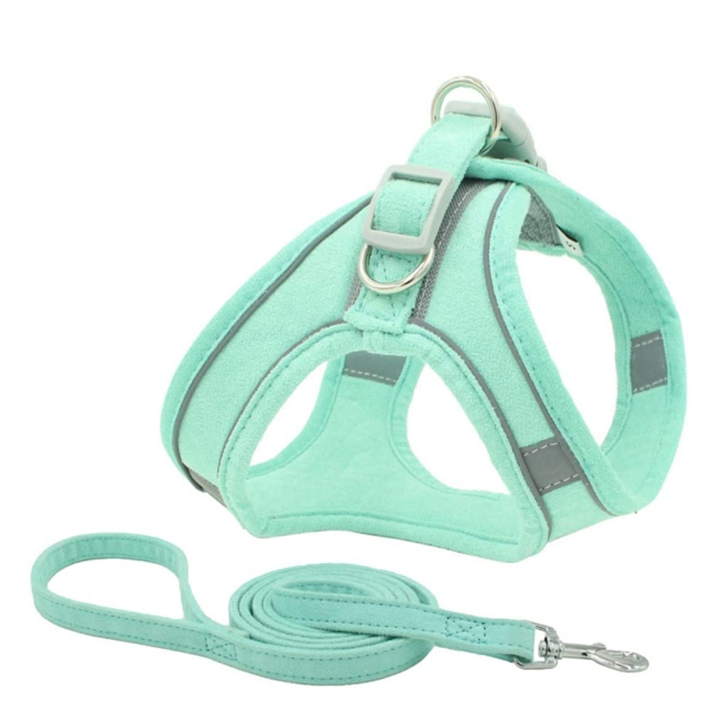 Pet Dog Chest Harness and Leash Set Breathable Adjustable Dog Harness Suitable for Small and Medium-Sized Puppies Vest (E L)