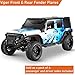Hooke Road Wrangler JL Front & Rear Flat Fender Flares for 2018-2025 Jeep Wrangler JL & Unlimited 2/4 Doors Rugged Style Steel Fenders