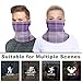 FOSKERV Women's Fashion Warm Neck Gaiter, Soft Comfortable Neck Warmer, Reusable Face Cover Scarf with Elastic Cord for Daily Use, Purple Tartan Plaid Scottish Pattern