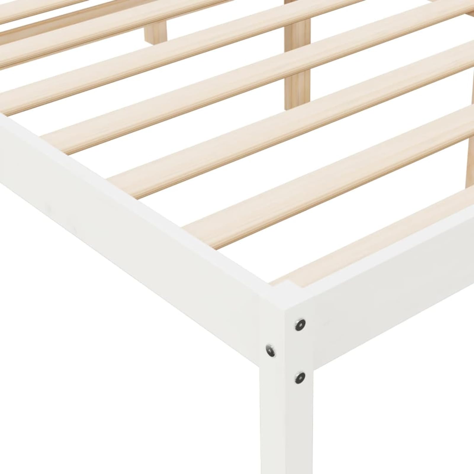 ATOMSTACK MAKER Cama para Mayores de Madera Maciza de Pino Blanco 160x200 cm, Altura Ergonómica de 45 cm, Espacio de Almacenamiento Inferior de 35 cm, Con Somier Integrado y Cabecero Clásico