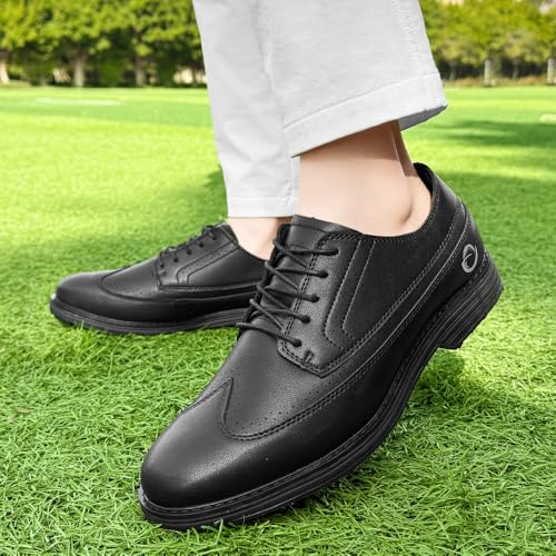Image of Golf Shoes Men Spikes Classic Golf Footwears Male Walking Sneakers for Golfers Size 7-14