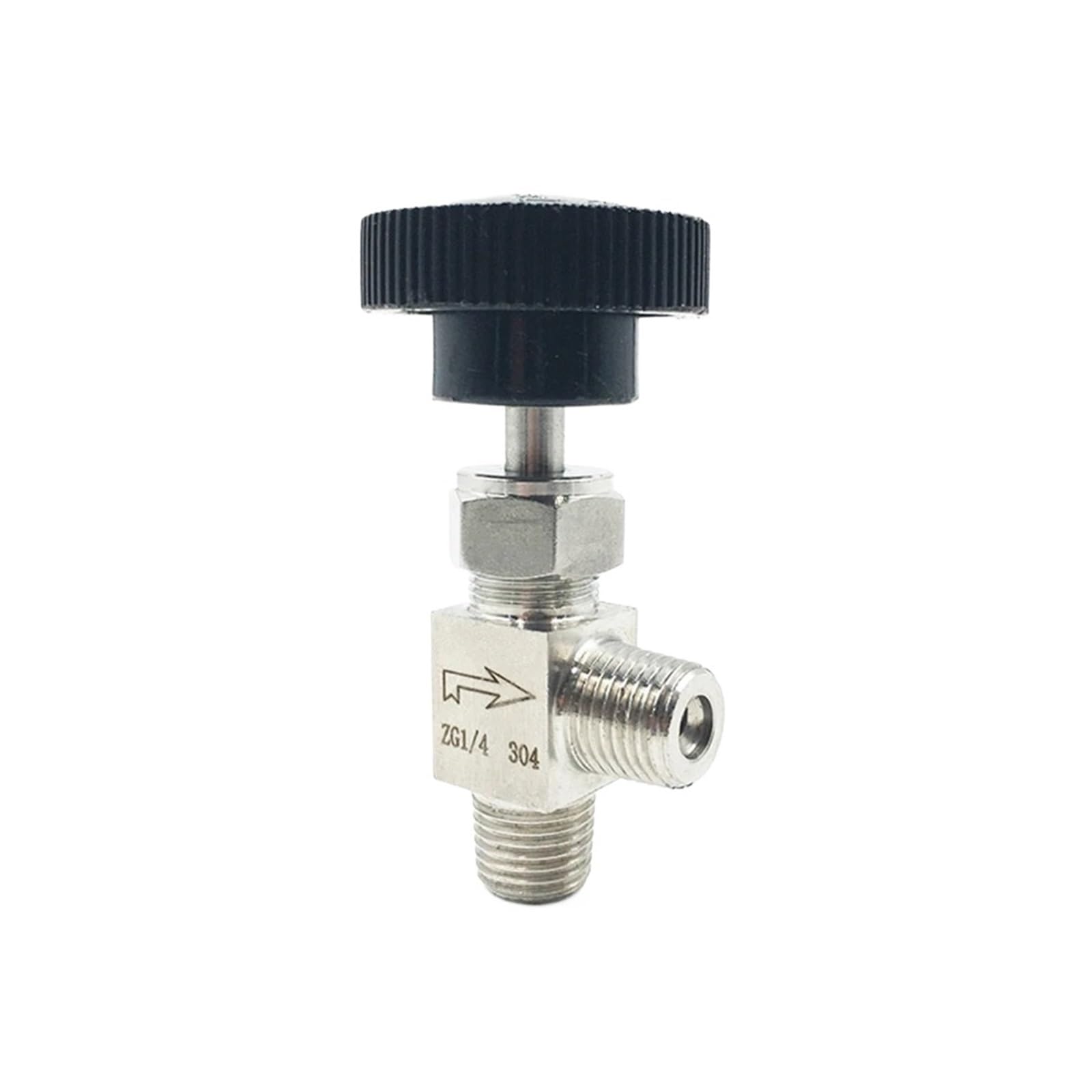 Vanne à aiguille 1/4 NPT en acier inoxydable 304 à angle droit 90 degrés pour contrôle de débit