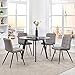 Duhome Upholstered Velvet Dining Chairs Reception Chairs, Tufted Accent Living Room Chairs with Metal Legs for Living Room/Kitchen/Vanity Set of 4 Grey