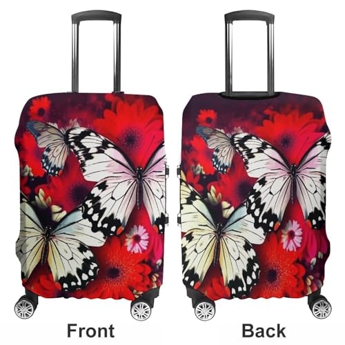 Colorful Butterflies Luggage Covers Tsa Approved Suitcase Cover Elastic Washable Luggage Sleeve Carry on Cover Protector Anti-Scratch Suitcase Protector Fits 19-30 Inch Case(XL)3