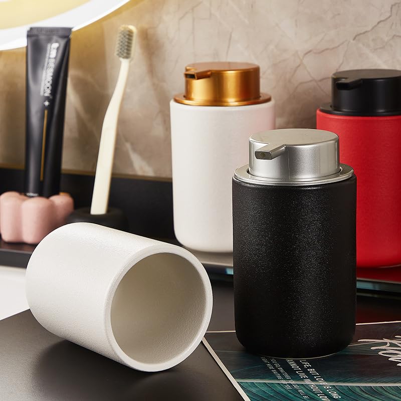 Dozownik do wody ustnej do łazienki ceramiczny dozownik mydła typ push styl skandynawski proste mydło do rąk środek do mycia twarzy pojemnik żel pod prysznic szampon butelka dozownik mydła (kolor: 01)