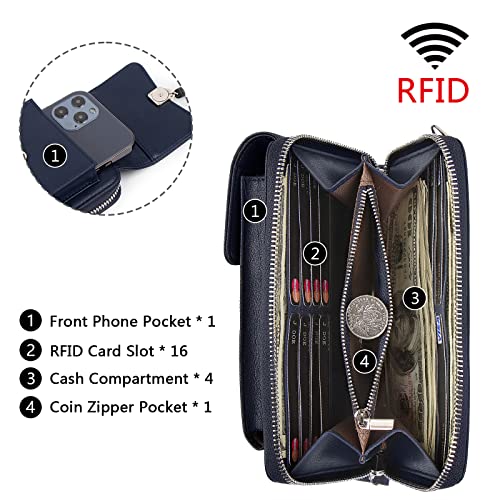 Pearl Angeli Small Crossbody Bag RFID Phone Wallet Women Cellphone Credit Card Purse with Adjustable Shoulder Strap4