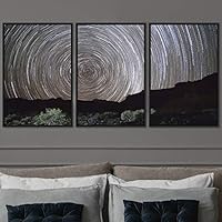 3 Piece Framed Canvas Wall Art Starry Sky Canvas Prints Home Artwork Decoration for Living Room,Bedroom - 16