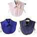 YAKEFJ 3Pcs Fake Collar Detachable Dickey Collar Blouse Half Shirts False Collar for Women Girls Navy Blue Pink