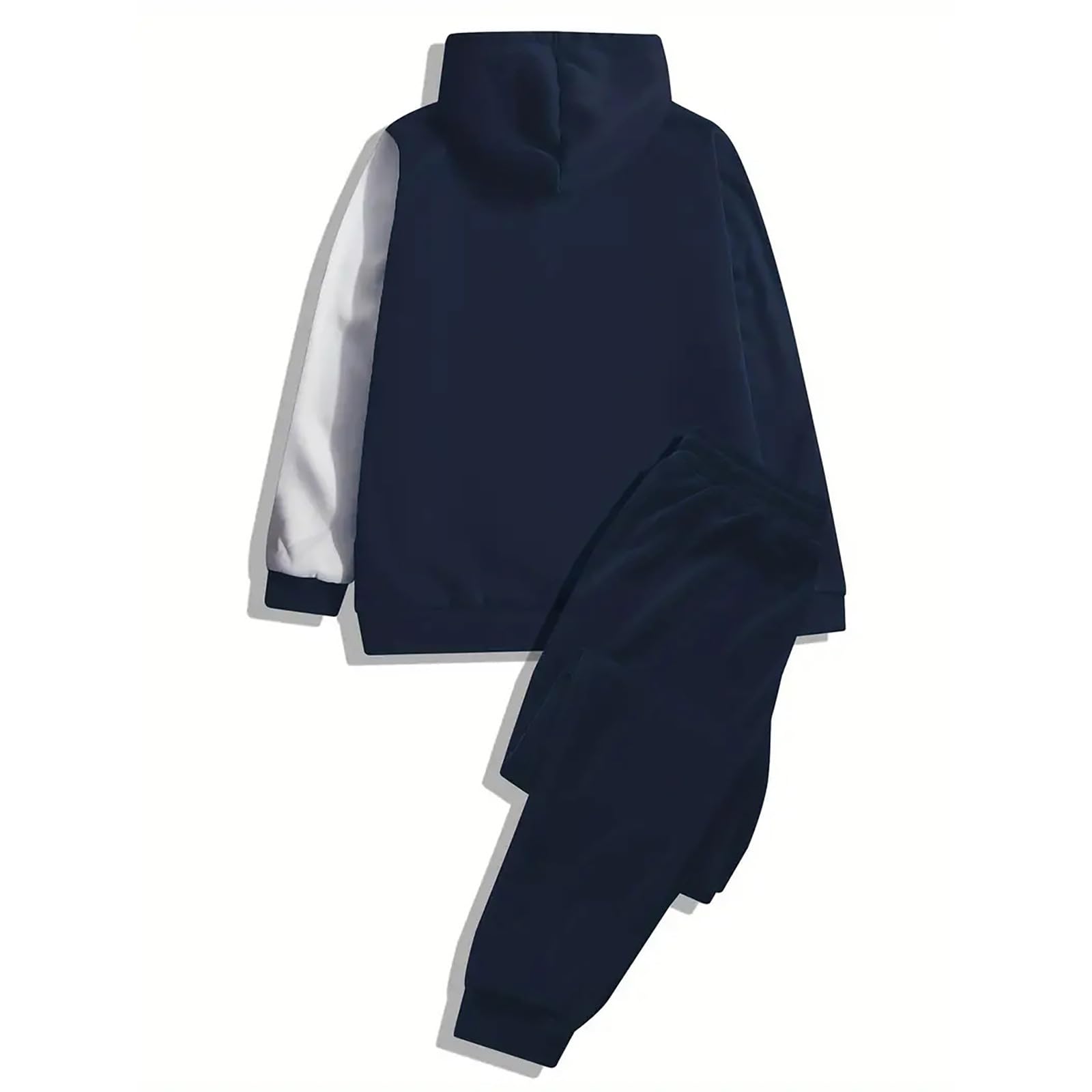 Generisch Tuta sportiva per uomini e donne, autunno e inverno, felpa con cappuccio, pantaloni con nappe, tuta sportiva
