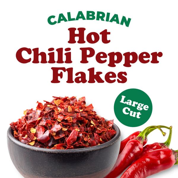 Food to Live Calabrian Hot Chili Pepper Flakes, 4.41 Pounds – Dried Large-Cut Italian Red Crushed Pepper, Spicy Seasoning. All Natural Vegan, Kosher, Bulk
